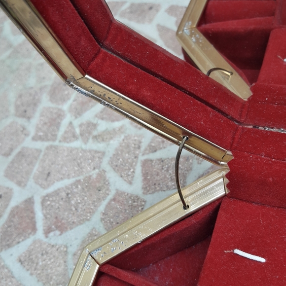 Velvet Jewelry Music Box Mirror Octagon Vintage Gift for her Memory trinket box - Picture 12 of 13